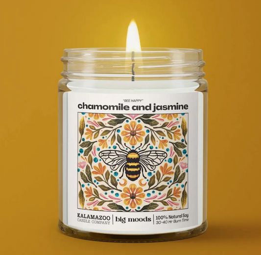 "Bee Happy" Chamomile and Jasmine - Luxury Soy Candle