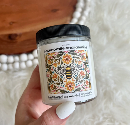 "Bee Happy" Chamomile and Jasmine - Luxury Soy Candle